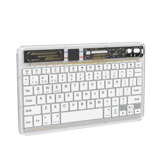 BENWIS OT-CKB-WH Crystal Keyboard Ultra Thin 78-key Bluetooth-compatible Keyboard with Backlit