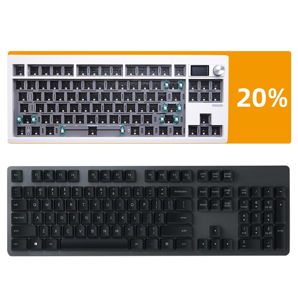 GMK87 RGB Hot Swap Wireless+USB Wired+Bluetooth-compatible Mechanical Keyboard Kit with Volume Knob