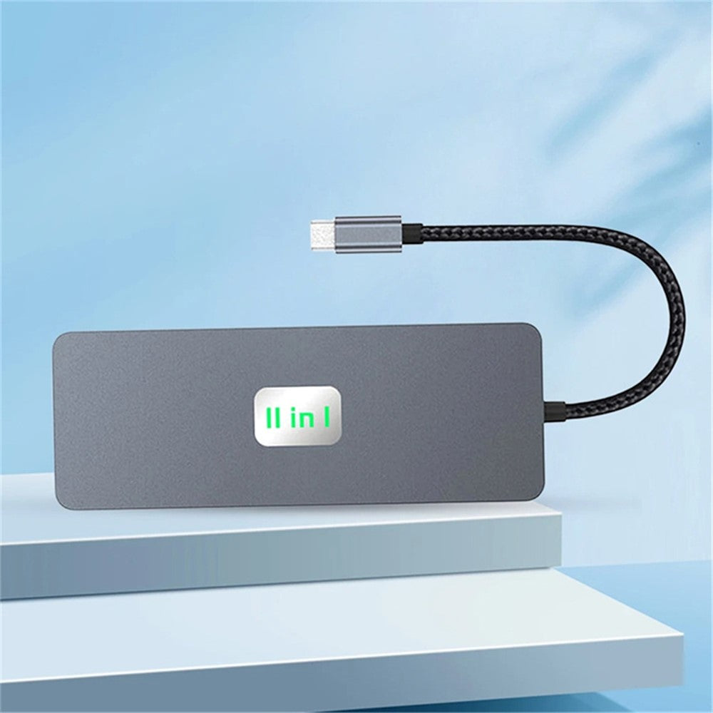 2309 Type-C to 11-Port USB Hub 4K 60Hz HD Screen Mirroring Gigabit Ethernet Adapter Laptop Tablet Docking Station