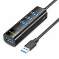 MINDPURE US022 0.3m USB-A to USB 3.0 4-Port Hub High Speed Data Transfer Laptop Docking Station