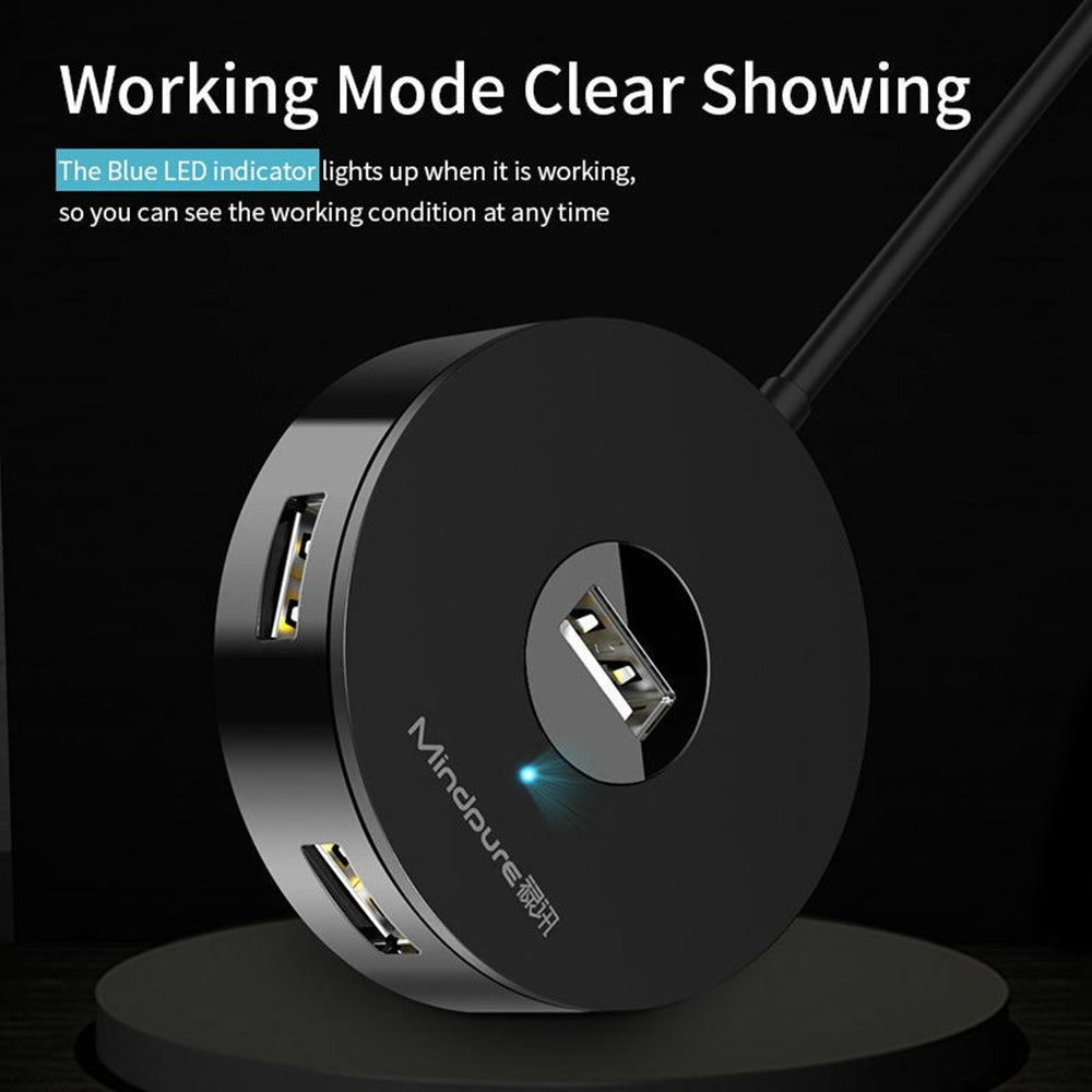 MINDPURE US018 1m USB to 4 X USB2.0 Docking Station Laptop Computer USB Hub Adapter