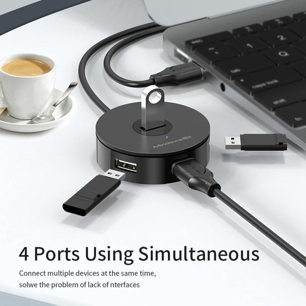 MINDPURE US018 0.3m USB to 4 X USB2.0 Docking Station Laptop Computer USB Hub Adapter