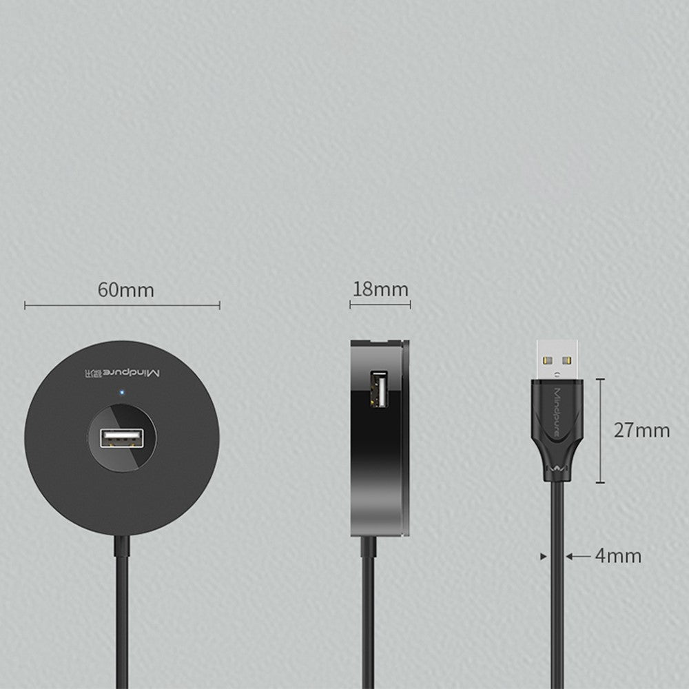 MINDPURE US018 0.5m USB to 4 X USB2.0 Docking Station Laptop Computer USB Hub Adapter