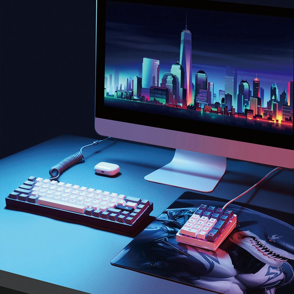 DARMOSHARK K3QMK USB Wired 21 Keys Numeric Keypad Mini Portable RGB Backlight Mechanical Gaming Number Pad  Programmable for Computers