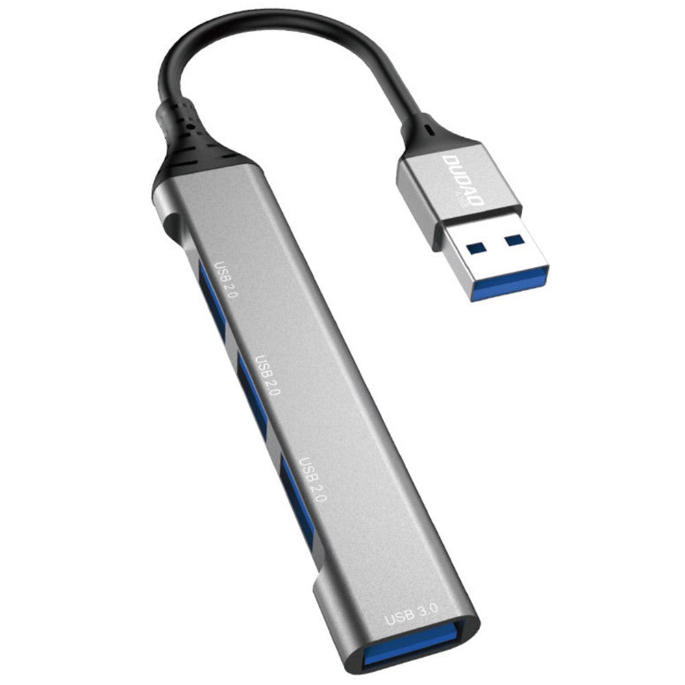 DUDAO A16T 4-Port USB Hub Aluminum Alloy Docking Station, 3x USB 2.0 + 1x USB 3.0 Ports