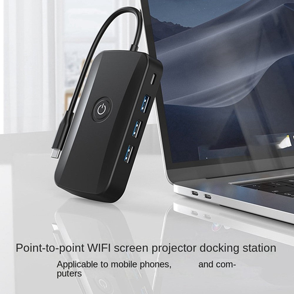 FX-2330 5-in-1 Type-C Hub with PD Charging, 3 USB 3.0 Ports, and 2K UHD Wireless HD
