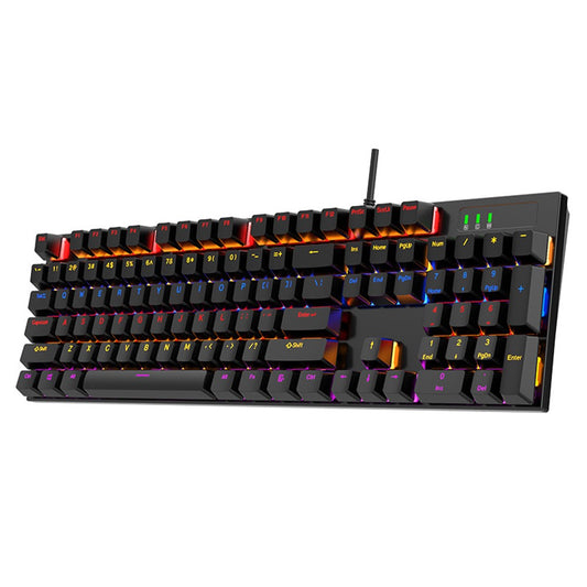 Y-FRUITFUL K104 Mechanical Keyboard Metal Cover Wired Keyboard for Gaming Home Office