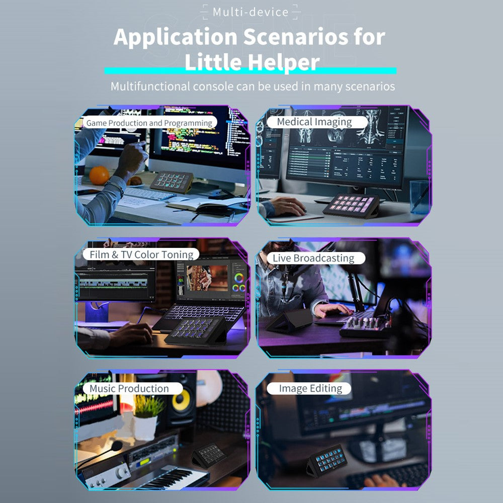 AJAZZ AKP153E Desktop Assistant Console Panel Custom Programming Intelligent Display 15 Keys Mini Keyboard