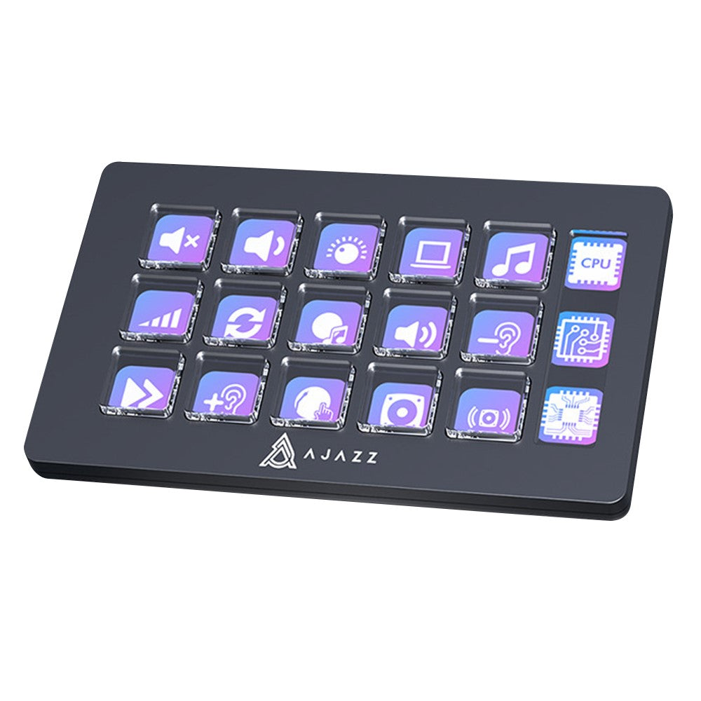 AJAZZ AKP153E Desktop Assistant Console Panel Custom Programming Intelligent Display 15 Keys Mini Keyboard