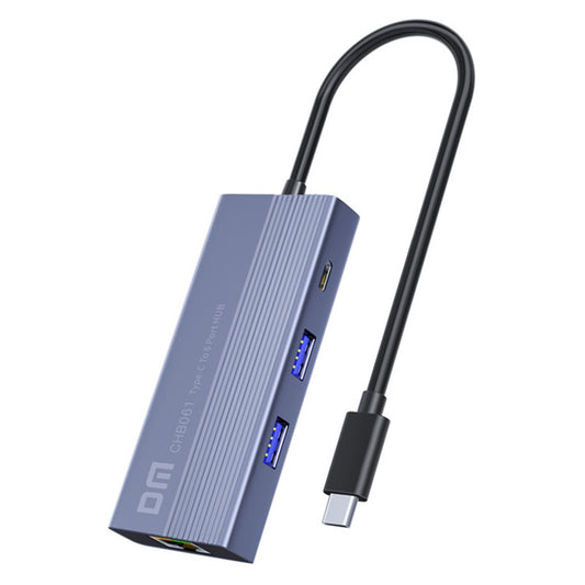 DM CHB061 Type-C Hub Aluminum Alloy USB Docking Station with Gigabit Ethernet / HD / PD Charging