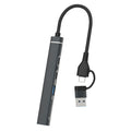 CHB025S USB-C Hub USB-A Multiport Docking Station with USB 2.0, 2xUSB-C SD / TF Card Reader for Laptop / PC