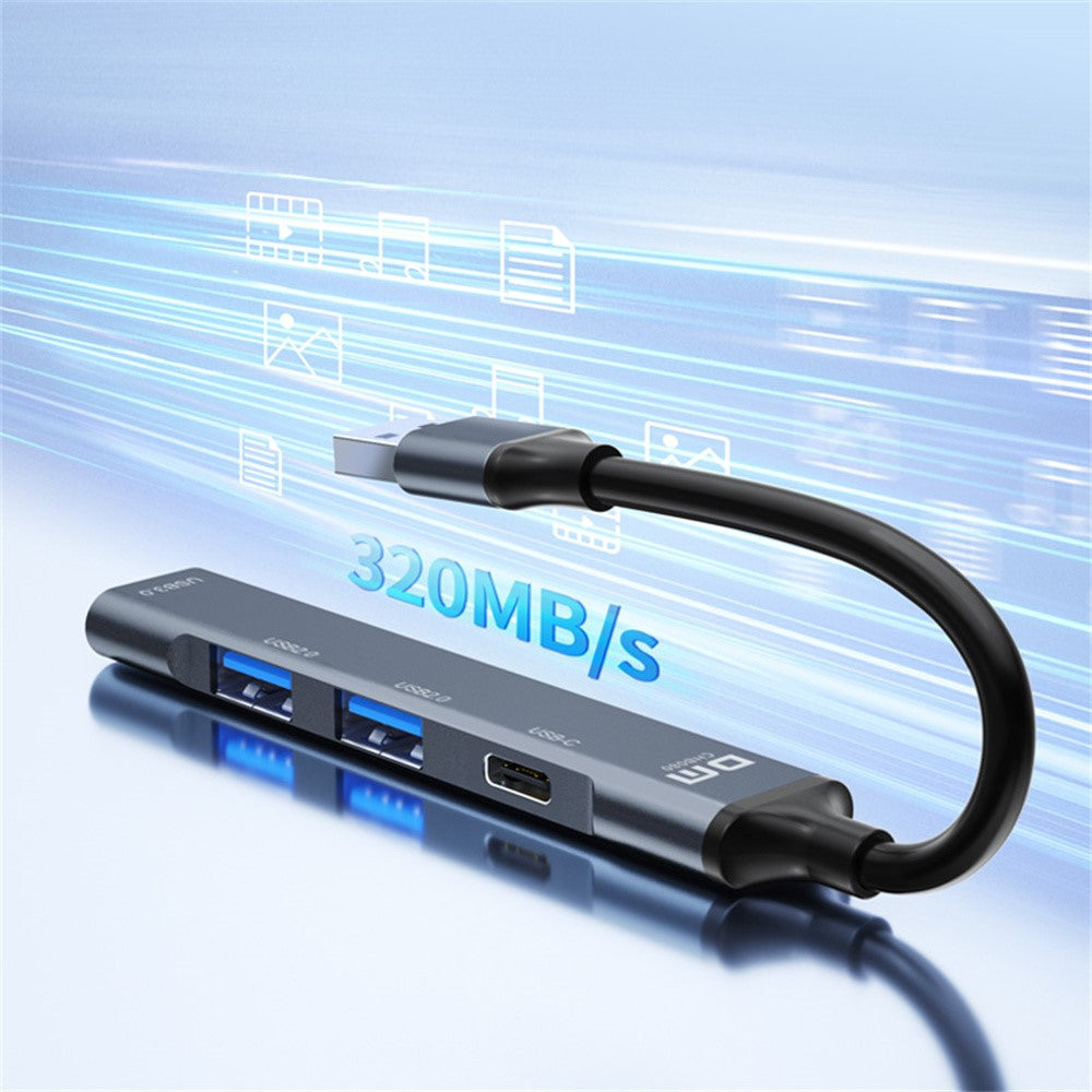 CHB081 4 in 1 Type-C Hub USB-C to USB 3.0 2xUSB 2.0 Port High Speed Type-C Charging Multiport Adapter