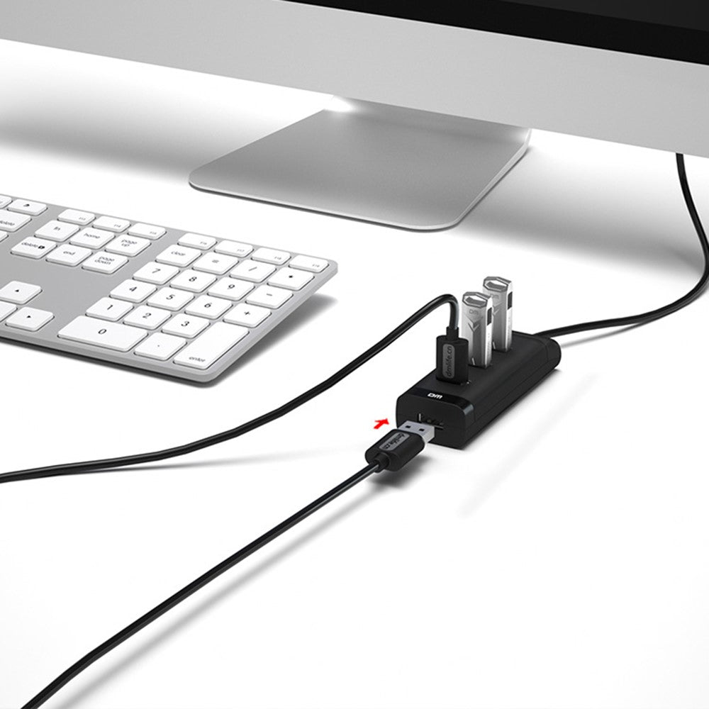 DM CHB007 4 Ports USB 3.0 Hub 5Gbps High Speed Transfer Docking Station with 120cm Cable