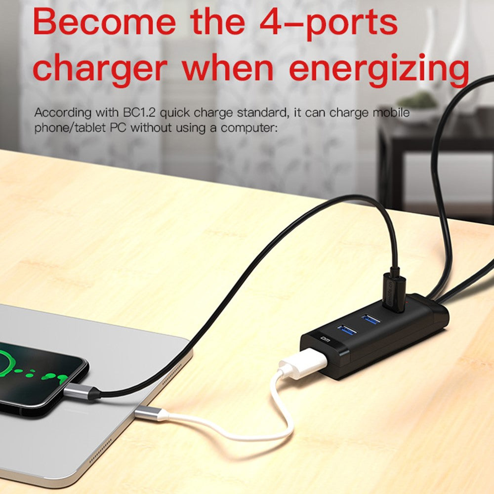 DM CHB007 4 Ports USB 3.0 Hub 5Gbps High Speed Transfer Docking Station with 120cm Cable
