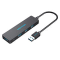 VENTION CHKBB 4 Ports USB 3.0 Hub High Speed Data Transfer Docking Station for Desktop PC / Laptop