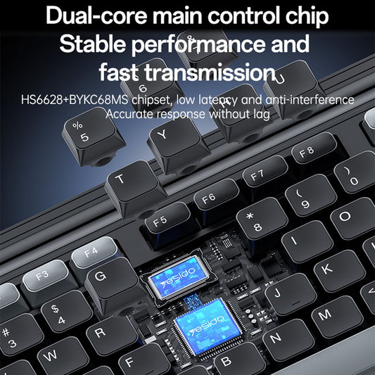 YESIDO KB43 2.4G Wireless Silent Commercial Office Keyboard Mouse Set for Desktop PC Laptop