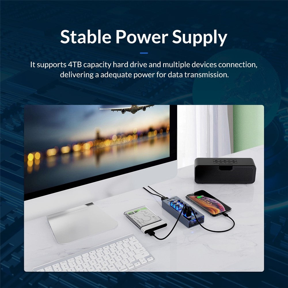 ORICO AT2U3-16AB Aluminum Alloy + PC USB3.0 Multi-port HUB with Individual Switches