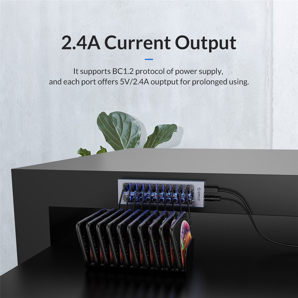 ORICO AT2U3-16AB Aluminum Alloy + PC USB3.0 Multi-port HUB with Individual Switches
