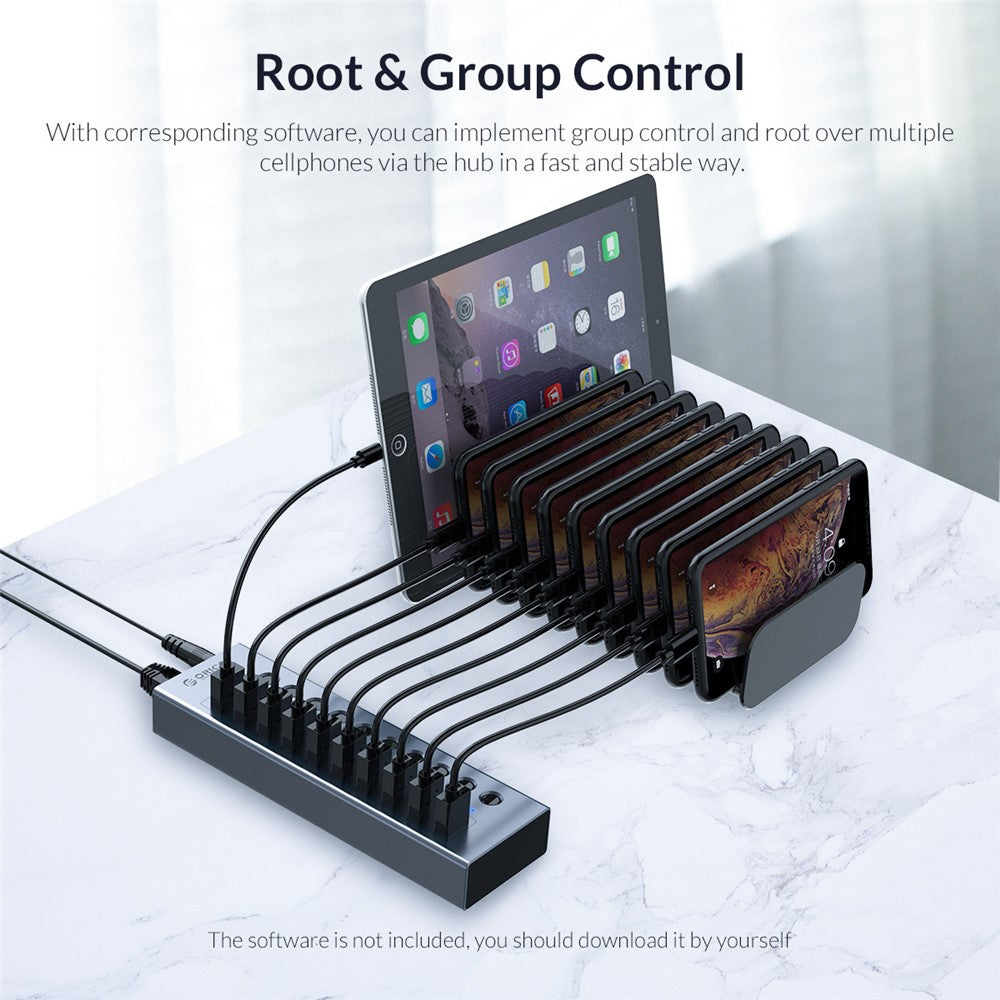 ORICO BT2U3-13AB Aluminum Alloy Multi-port HUB with Individual Switches, US Plug