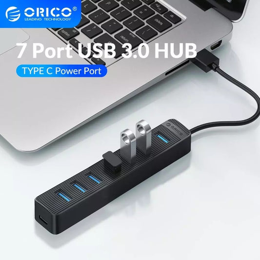 ORICO TWU3-7A-BK 7-Port USB3.0 HUB with Type-C Power Supply Port
