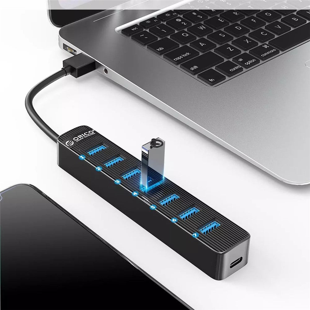 ORICO TWU3-7A-BK 7-Port USB3.0 HUB with Type-C Power Supply Port