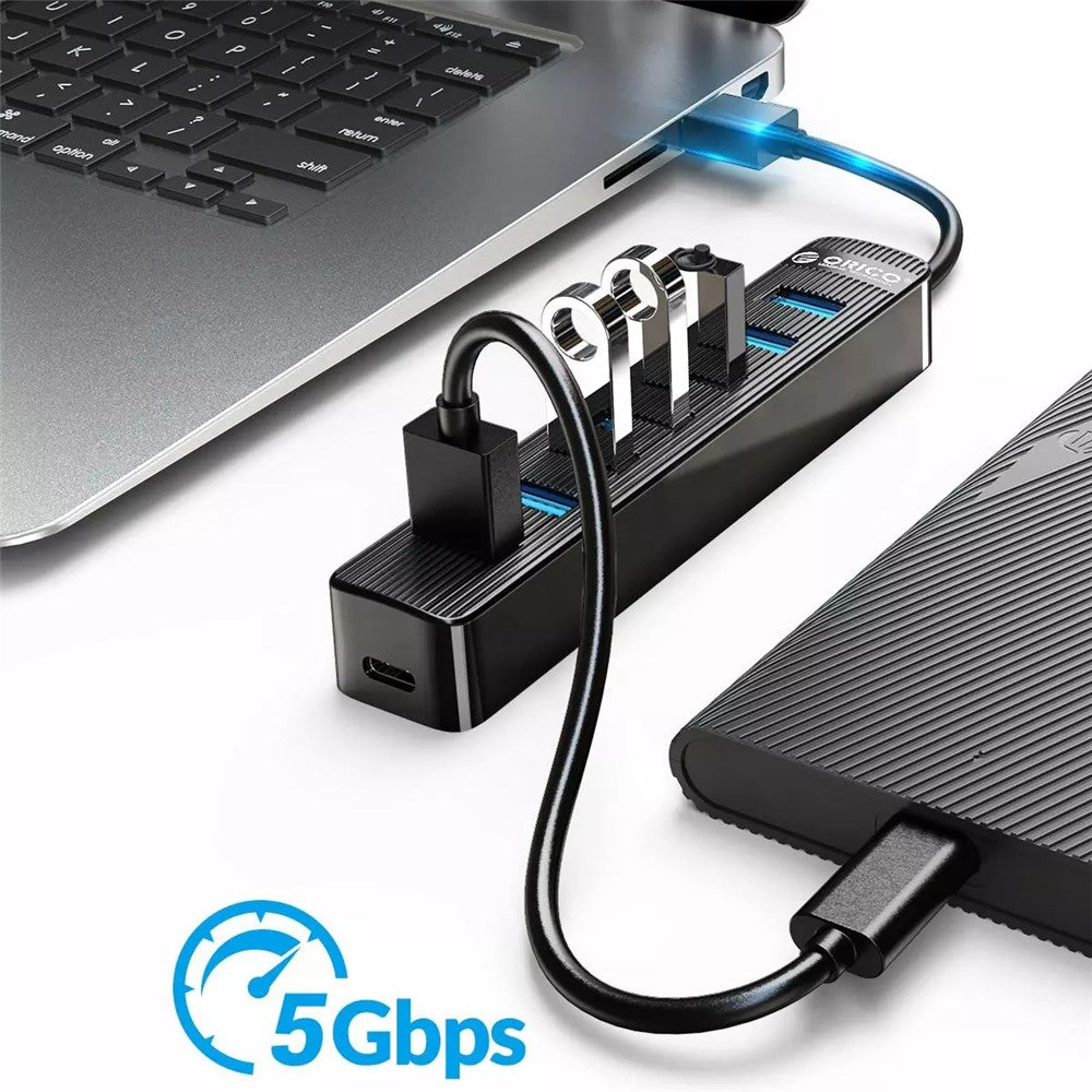 ORICO TWU3-7A-BK 7-Port USB3.0 HUB with Type-C Power Supply Port