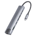 8-in-1 Type-C Docking Station +2*USB3.0+2*Type-C+RJ45+TF+SD Multi-function HUB