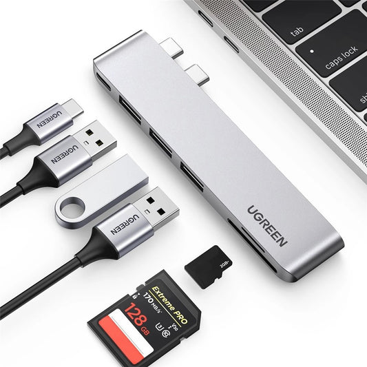 UGREEN 60560 USB-C Hub Splitter Adapter Thunderbolt 3 Dock Card Reader for MacBook Pro / Air