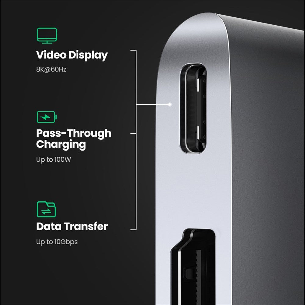 UGREEN Dual USB Type C Hub for MacBook Pro 6 in 2 USB C Adapter Support 2 USB 3.0 HDMI PD Charging SD/TF Card Port