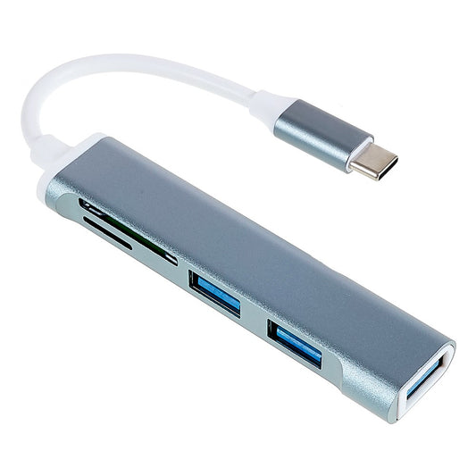 USB-C 5-in-1 Hub Splitter 3 x USB3.0 5Gbps High Speed TF SD Card Reader Adapter