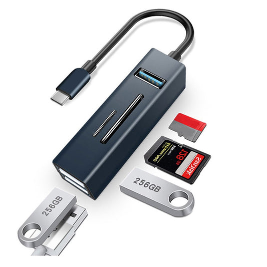 Type-C 5-in-1 Hub Splitter USB3.0 TF Memory Card Reader Adapter Docking Station for Phone Laptop
