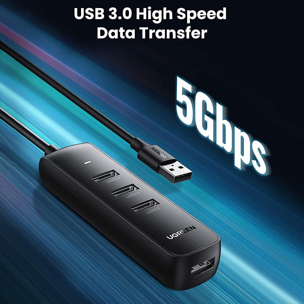 UGREEN 20486 0.5m USB Hub 4 Ports USB Adapter USB 3.0 Data Transfer Converter for iMac/Surface Pro/XPS/PS4/PS5/Xbox One/Flash Drive/Mobile Hard Drive