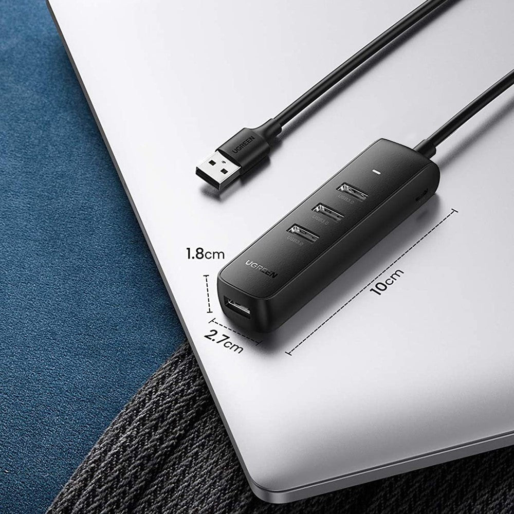 UGREEN 20486 0.5m USB Hub 4 Ports USB Adapter USB 3.0 Data Transfer Converter for iMac/Surface Pro/XPS/PS4/PS5/Xbox One/Flash Drive/Mobile Hard Drive