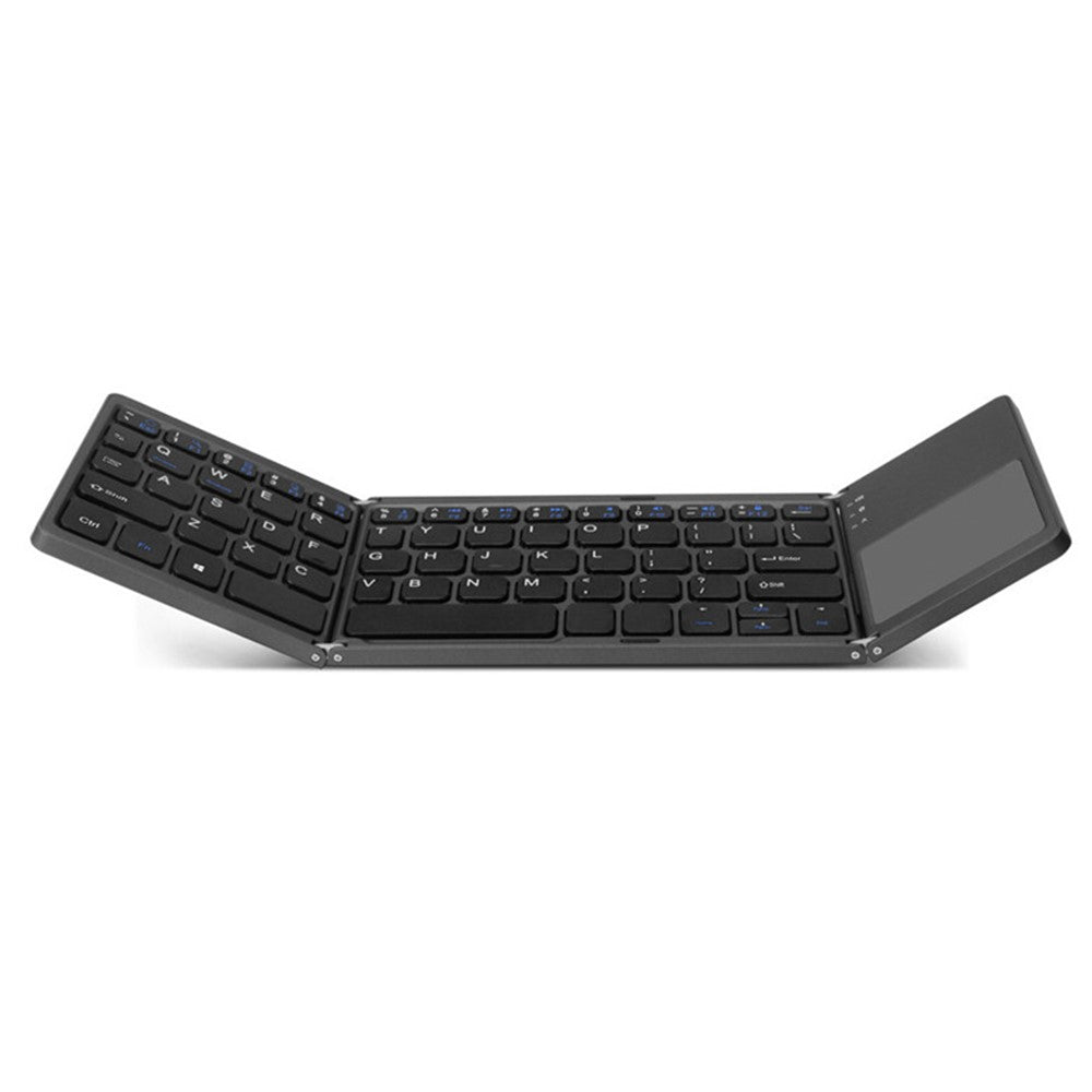 B033 Triple Folding Wireless Bluetooth-compatible Keyboard with High Sensitive Touchpad for Apple 8-Pin / Windows / Android