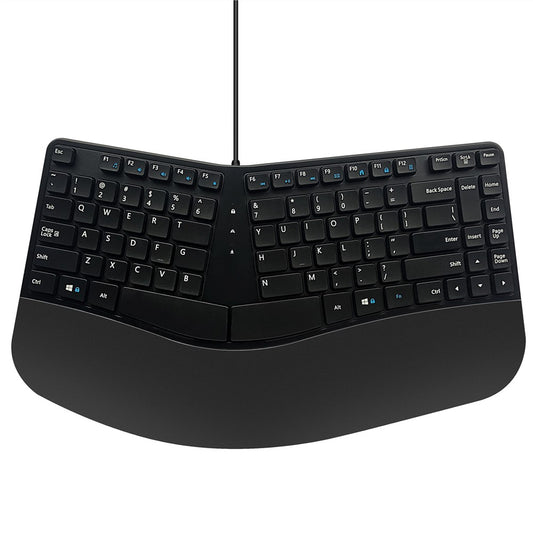 Ergonomic Wired Keyboard Split Plug-and-play Computer Laptop Curved Shape Design Layout Cable Keyboard for Home Use