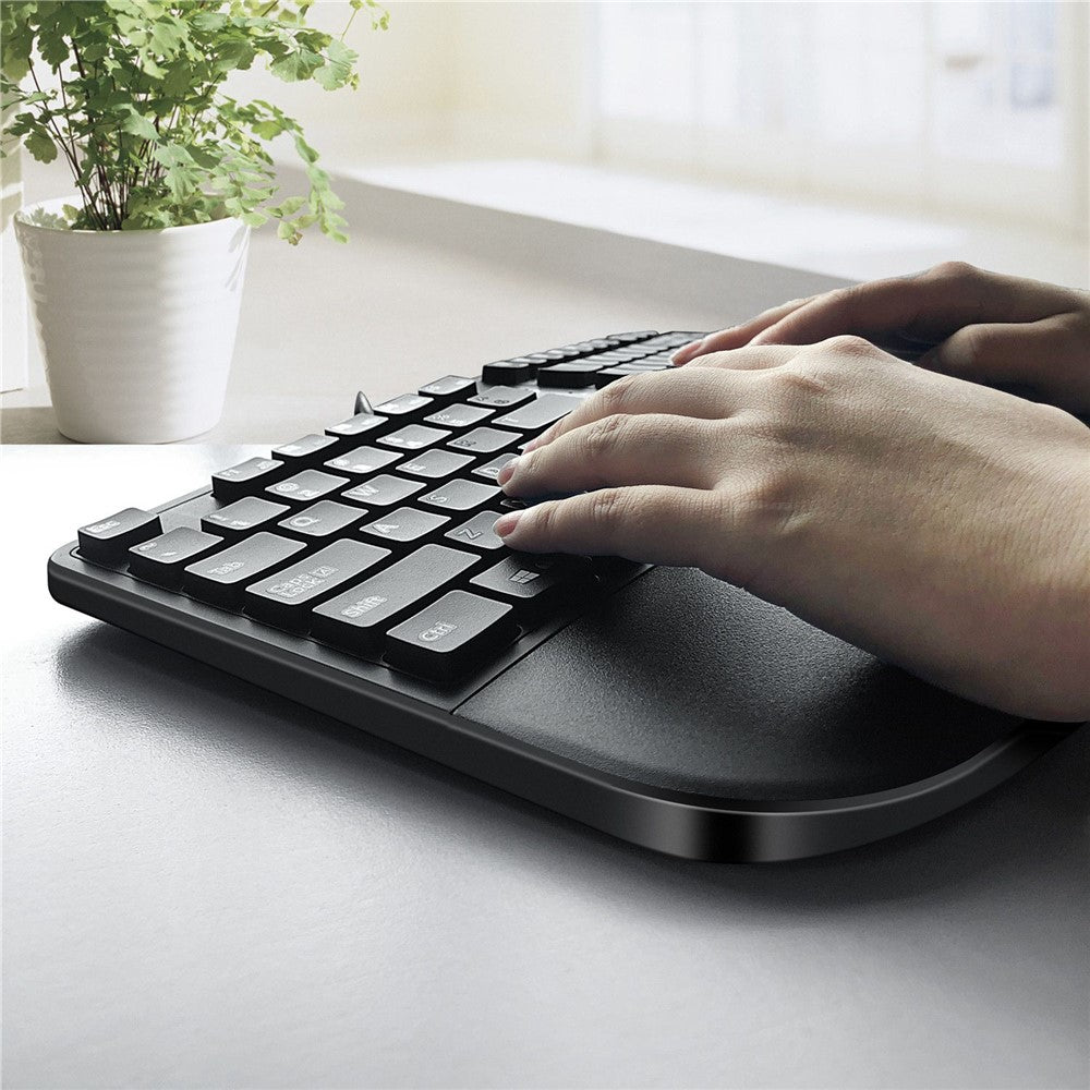 Ergonomic Wired Keyboard Split Plug-and-play Computer Laptop Curved Shape Design Layout Cable Keyboard for Home Use