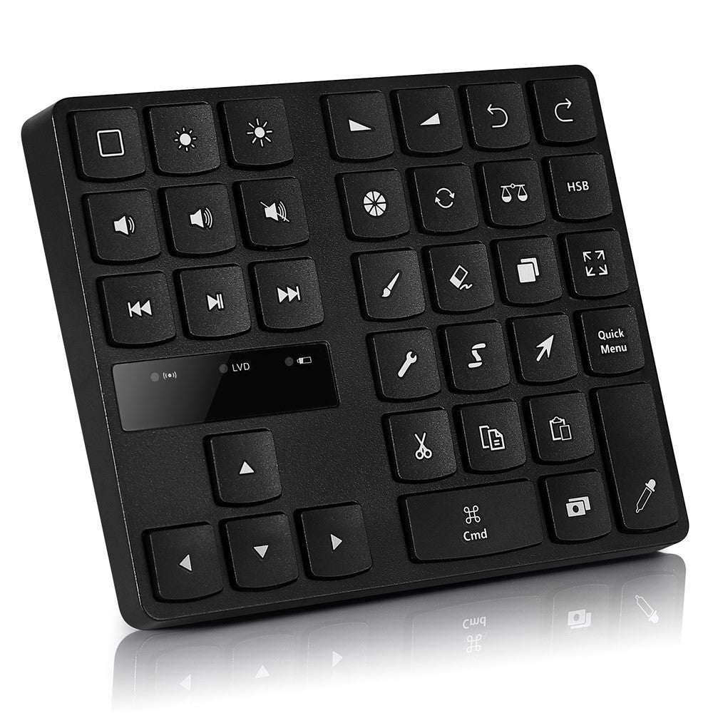 MC-533 Portable Slim Bluetooth-compatible Keypad for iPad Procreate APP, 35-Keys Drawing Keyboard One Hand Control Drawing Graphics Tablet Accessories for iOS, macOS