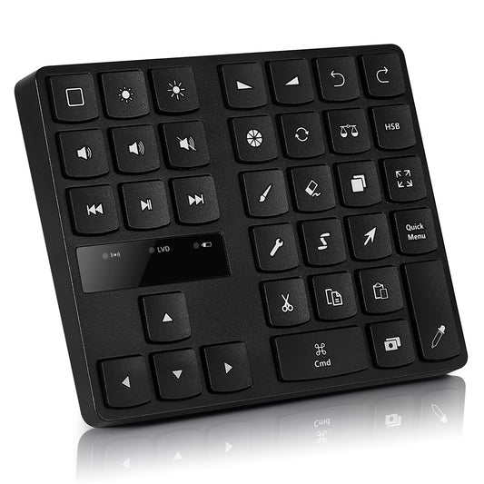 MC-533 Portable Slim Bluetooth-compatible Keypad for iPad Procreate APP, 35-Keys Drawing Keyboard One Hand Control Drawing Graphics Tablet Accessories for iOS, macOS