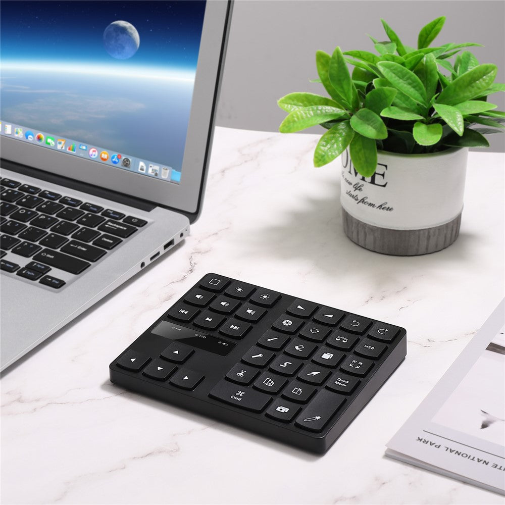 MC-533 Portable Slim Bluetooth-compatible Keypad for iPad Procreate APP, 35-Keys Drawing Keyboard One Hand Control Drawing Graphics Tablet Accessories for iOS, macOS