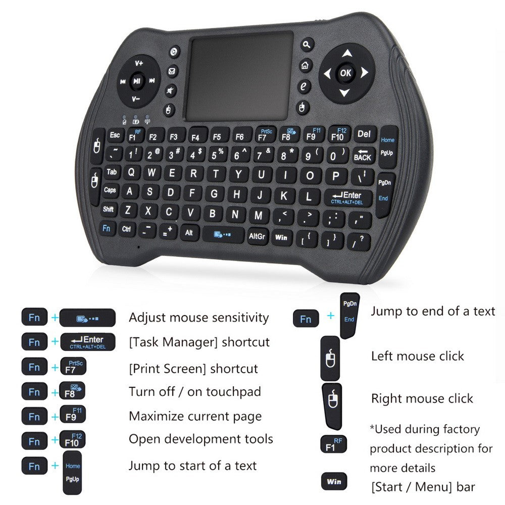 MT10 Backlight Keyboard USB 2.4G Air Mouse Wireless Keyboard with Touchpad for Smart TV, Windows, Notebook