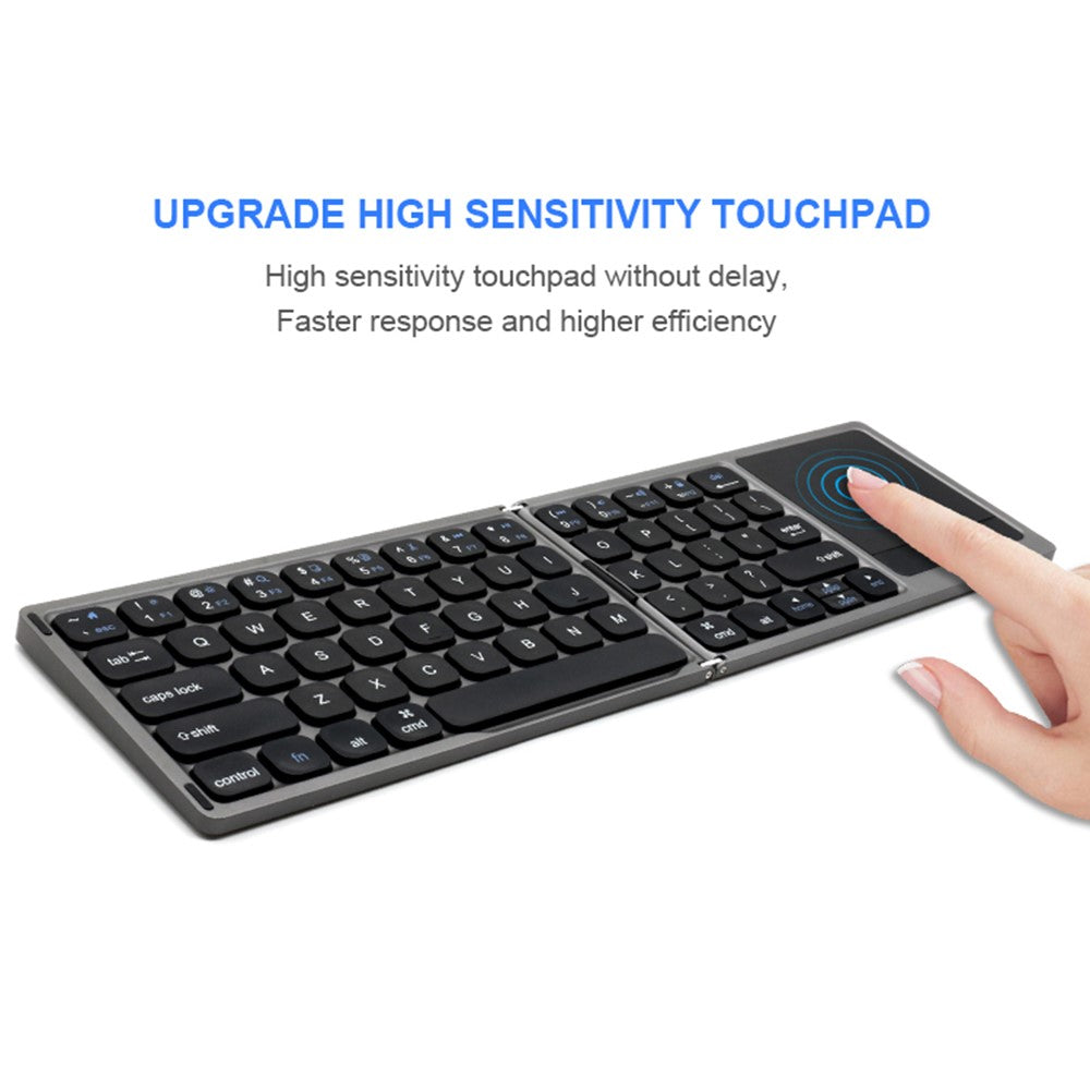FK328T 3-Folded Keyboard for Cell Phone Tablet Laptop Wireless Bluetooth-compatible Keyboard Compatible with Mac OS, IOS, Android