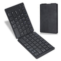 B047S Universal Folding Keyboard for Cell Phone Tablet Laptop Leather Covered Bluetooth-compatible Wireless Keyboard