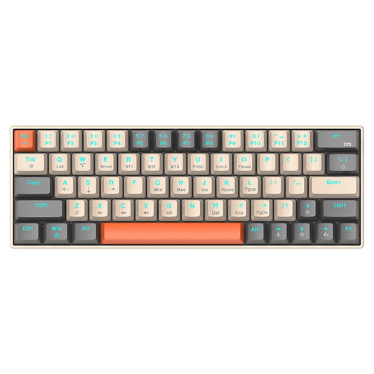 T-WOLF T60 USB Wired Gaming Keyboard RGB Backlit Mechanical Gaming Keyboard 63 Keys for Desktop PC