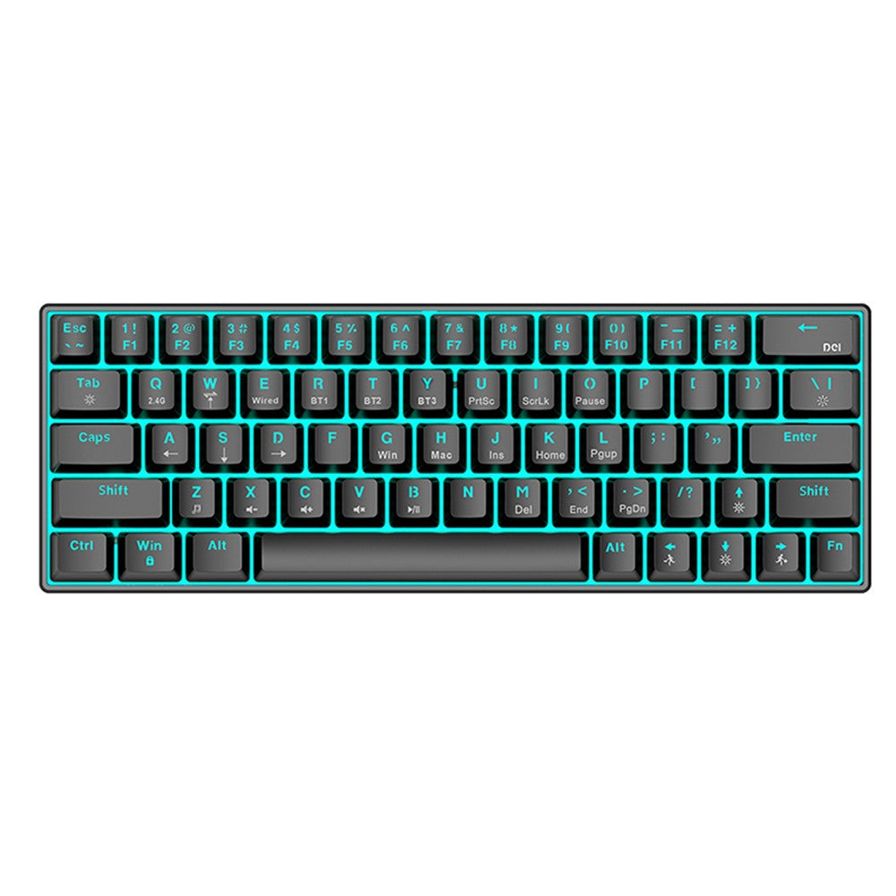 T-WOLF T60 USB Wired Gaming Keyboard RGB Backlit Mechanical Gaming Keyboard 63 Keys for Desktop PC
