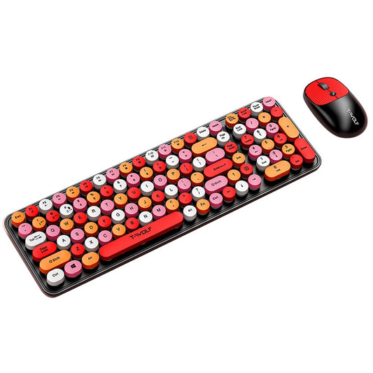 T-WOLF TF350 2.4G Wireless Keyboard Mouse Set Home Office Computer Keyboard + Mouse