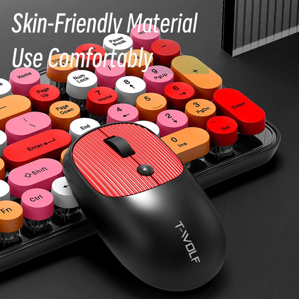 T-WOLF TF350 2.4G Wireless Keyboard Mouse Set Home Office Computer Keyboard + Mouse