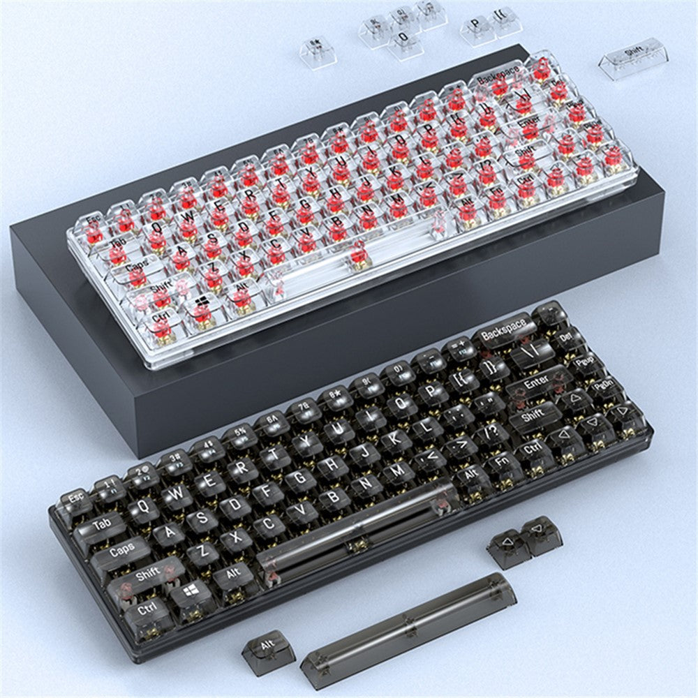 T-WOLF T40 150cm Wired Mechanical Keyboard with Clear Keycaps