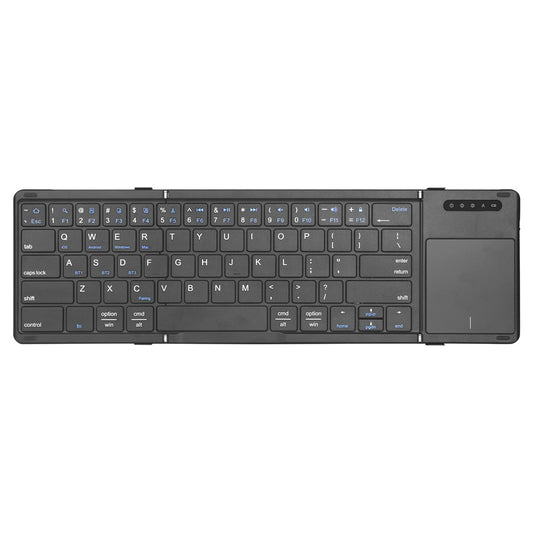 B077T Foldable PU Leather Wireless Bluetooth-compatible Keyboard with Touchpad