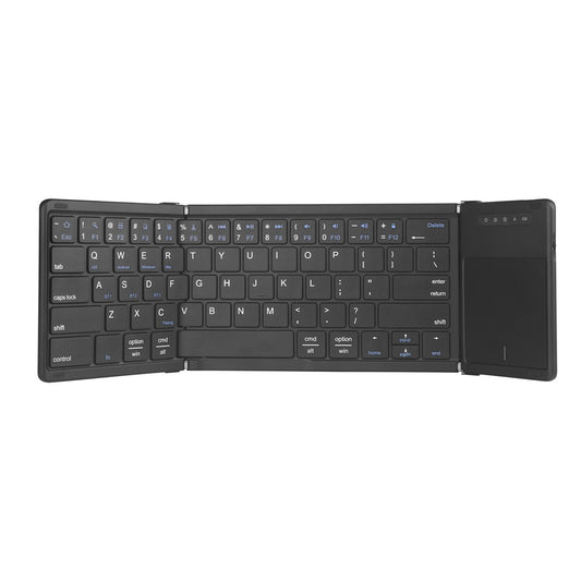 B077T Foldable PU Leather Wireless Bluetooth-compatible Keyboard with Touchpad
