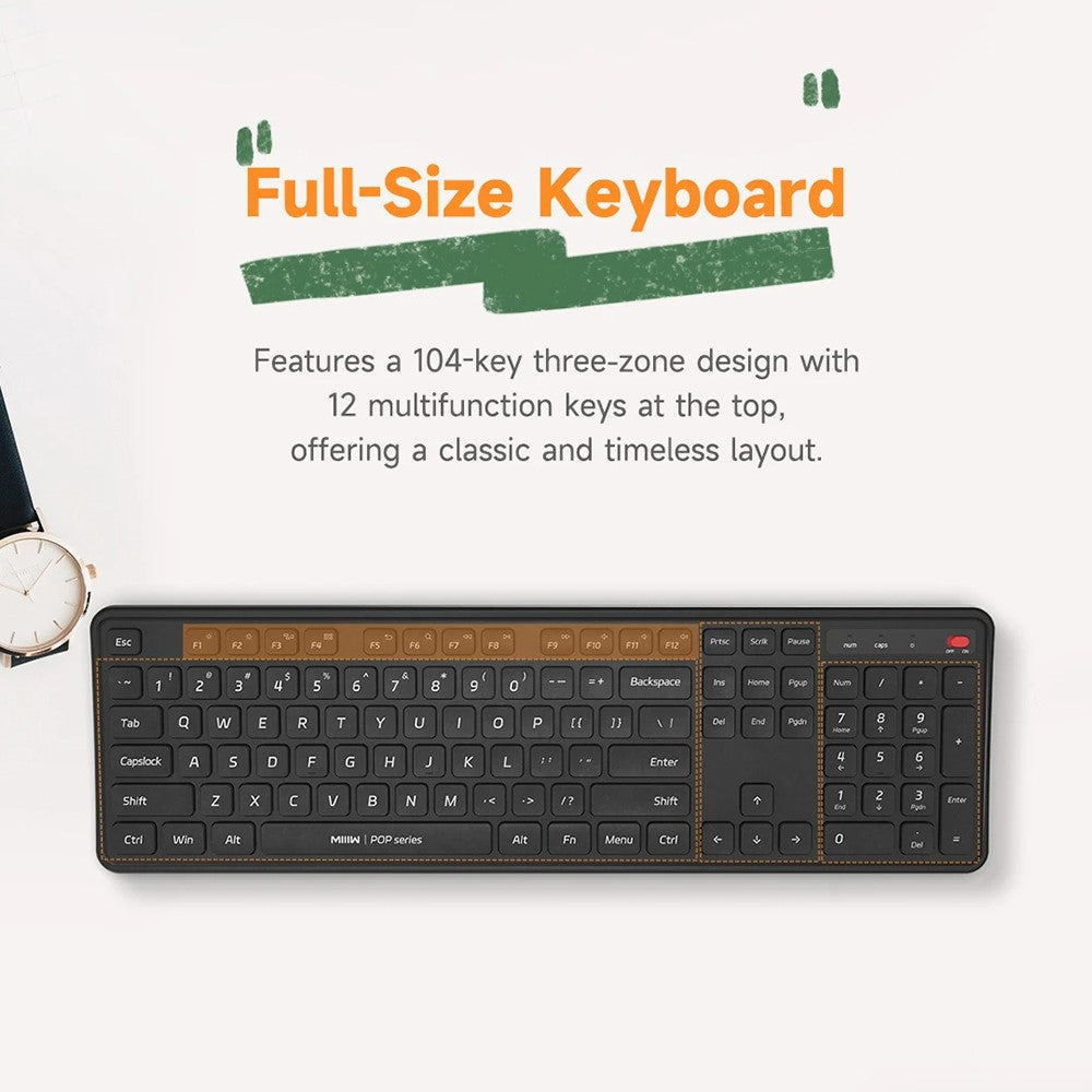 XIAOMI YOUPIN MIIIW MW24PB03 2.4G Wireless Keyboard Mouse Set Computer Mute Keyboard + Mouse, 3rd Gen